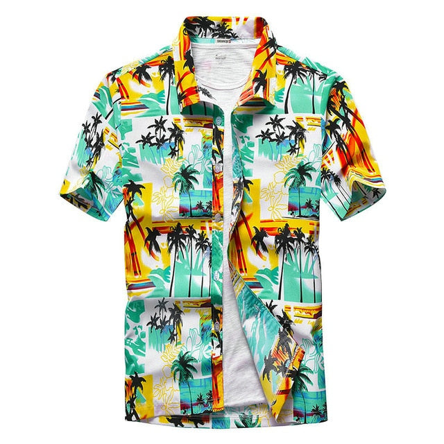 Fashion Mens Short Sleeve Hawaiian Shirt