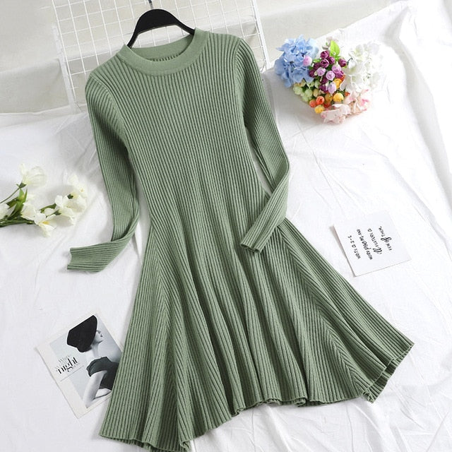 Women Long Sleeve Sweater Dress