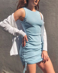 Women Sleeveless Elastic Mini Dress