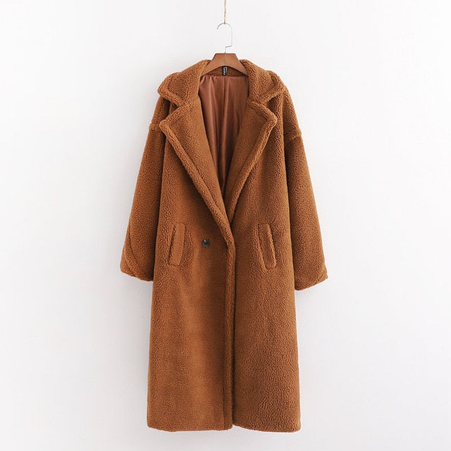 Women Beige Teddy Coat