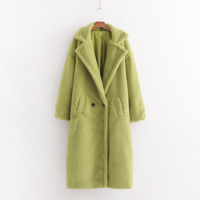 Women Beige Teddy Coat