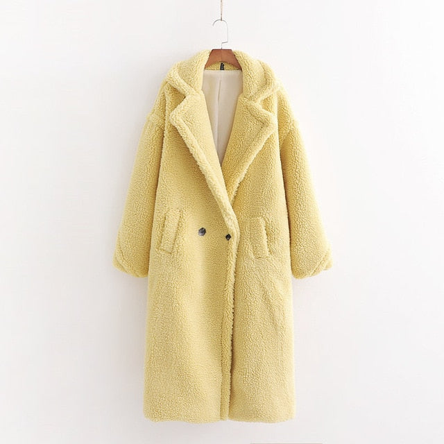 Women Beige Teddy Coat