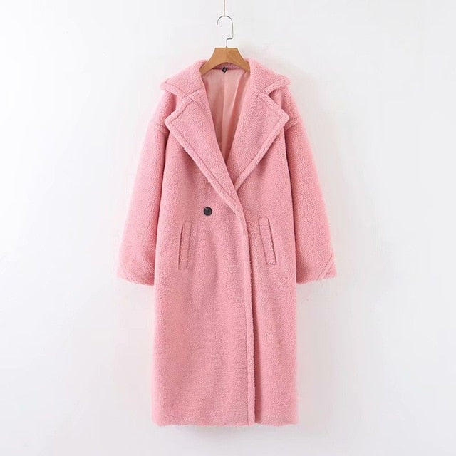 Women Beige Teddy Coat