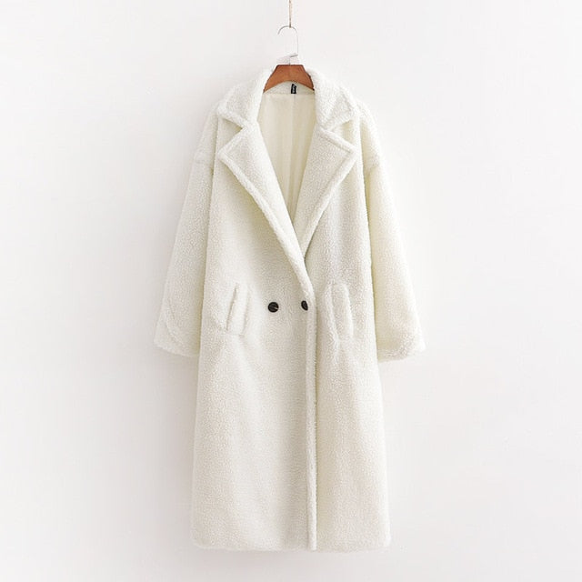 Women Beige Teddy Coat