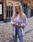 Stylish Sweet Plaid Woolen Shirt Jackets