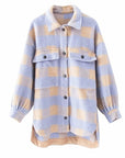 Stylish Sweet Plaid Woolen Shirt Jackets