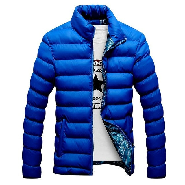 Fashion Stand Collar Male Parka Jacket