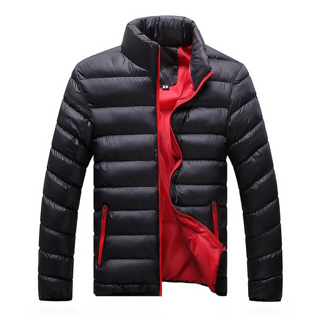 Fashion Stand Collar Male Parka Jacket