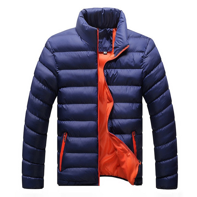 Fashion Stand Collar Male Parka Jacket