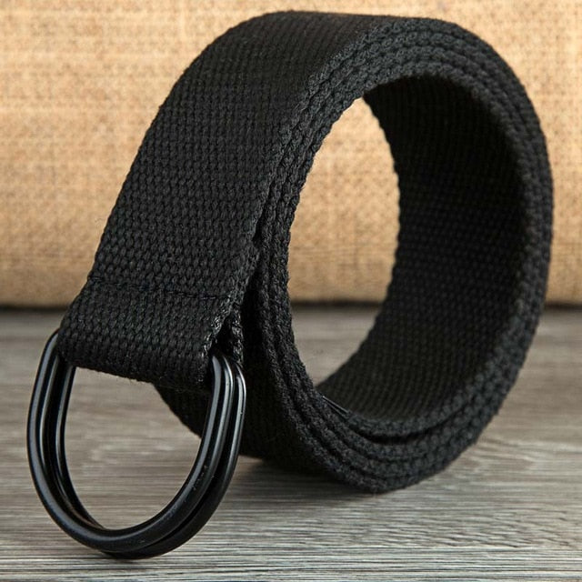 e Double D Ring Metal Buckle Belt