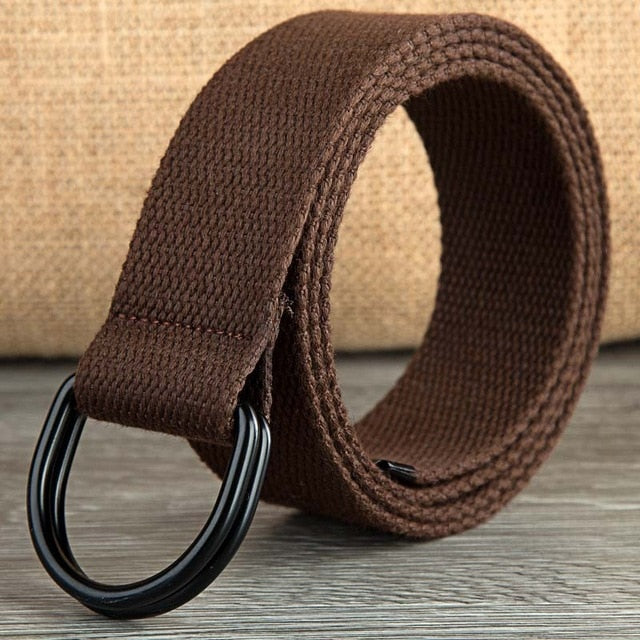 e Double D Ring Metal Buckle Belt