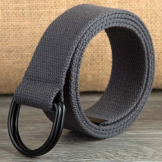 e Double D Ring Metal Buckle Belt