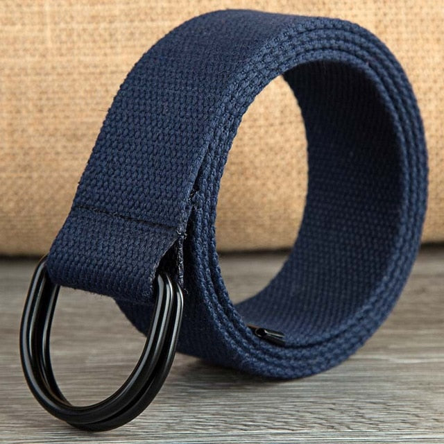 e Double D Ring Metal Buckle Belt