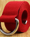 e Double D Ring Metal Buckle Belt