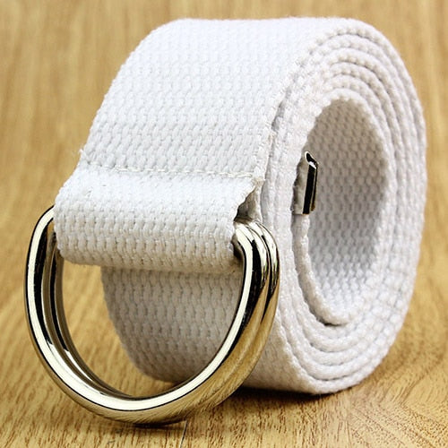 e Double D Ring Metal Buckle Belt