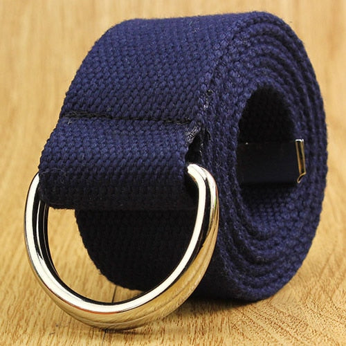 e Double D Ring Metal Buckle Belt