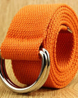 e Double D Ring Metal Buckle Belt