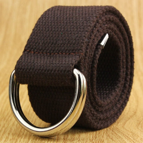 e Double D Ring Metal Buckle Belt