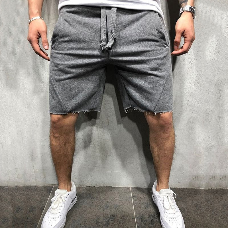 Wild Style Solid Color Ripped Short