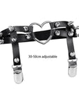 Rock Sexy Leather Love Garter Belt