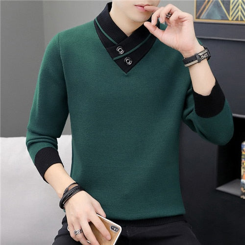 Men  Autumn V-Neck Pullover Sweater