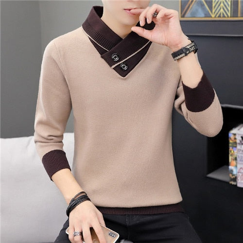 Men  Autumn V-Neck Pullover Sweater