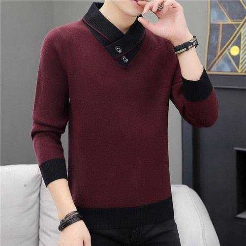 Men  Autumn V-Neck Pullover Sweater