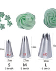 1/3/5/7pc/set of chrysanthemum Nozzle Icing Piping Pastry Nozzles