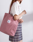 MABULA Casual Foldable Corduroy Shopping Bag