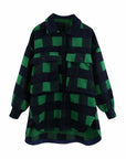 Stylish Sweet Plaid Woolen Shirt Jackets