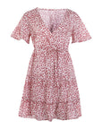 Floral Ruffle Short Mini Dress