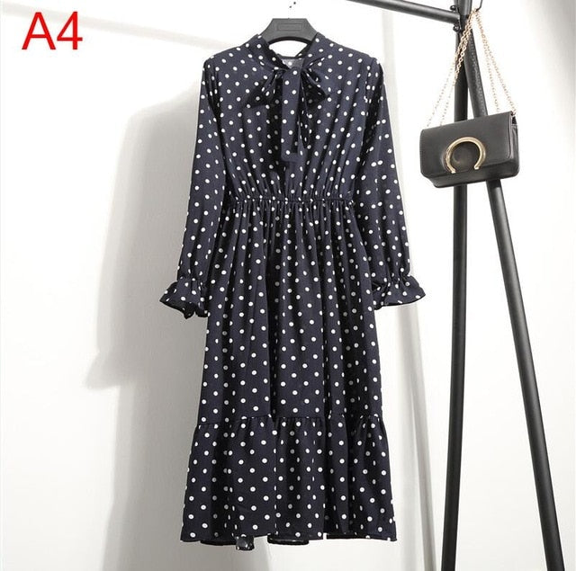 Women&#39;s Clothing Long Sleeve Chiffon Shirt Dresses