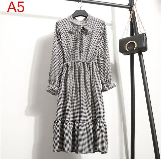 Women&#39;s Clothing Long Sleeve Chiffon Shirt Dresses