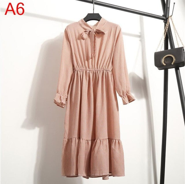 Women&#39;s Clothing Long Sleeve Chiffon Shirt Dresses