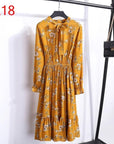 Women's Clothing Long Sleeve Chiffon Shirt Dresses