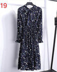 Women's Clothing Long Sleeve Chiffon Shirt Dresses