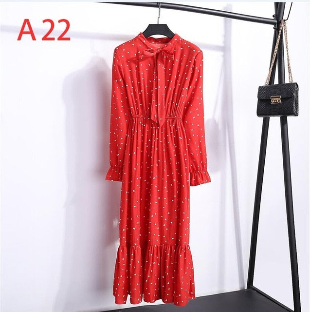 Women&#39;s Clothing Long Sleeve Chiffon Shirt Dresses