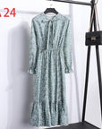 Women's Clothing Long Sleeve Chiffon Shirt Dresses