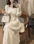 Long Sleeve Vintage Elegant Office Sweater Dress