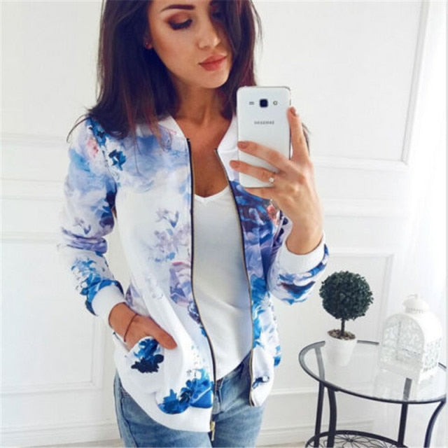 Women Retro Floral Printed Jackets