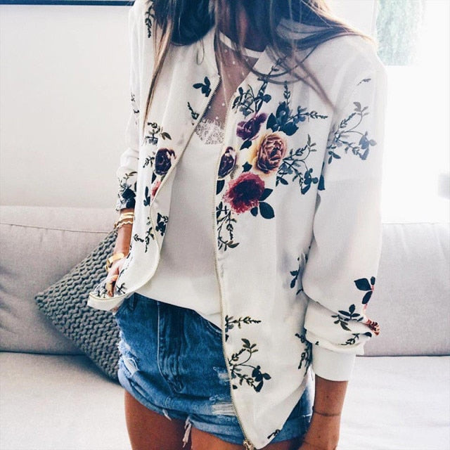 Women Retro Floral Printed Jackets