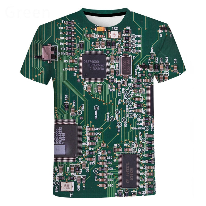 Electronic Chip Hip Hop T Shirt Men