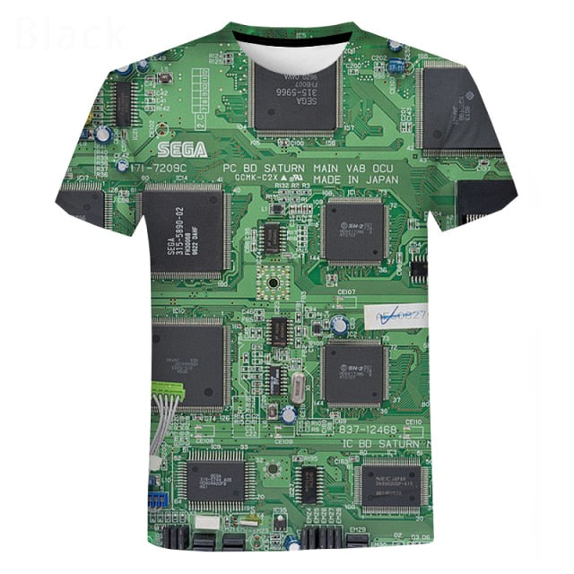 Electronic Chip Hip Hop T Shirt Men