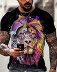 Men Fashion Trend 3D printing Tiger Men  T-Shirt