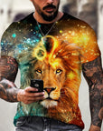 Men Fashion Trend 3D printing Tiger Men  T-Shirt