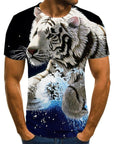 Men Fashion Trend 3D printing Tiger Men  T-Shirt