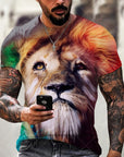 Men Fashion Trend 3D printing Tiger Men  T-Shirt