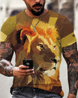 Men Fashion Trend 3D printing Tiger Men  T-Shirt