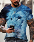 Men Fashion Trend 3D printing Tiger Men  T-Shirt