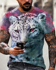 Men Fashion Trend 3D printing Tiger Men  T-Shirt